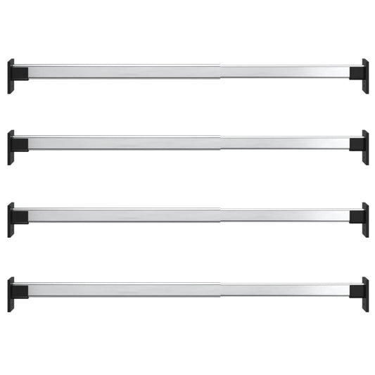 Telescopic Wardrobe Rails 4 pcs Silver 58-100 cm