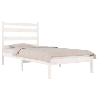 Bed Frame | White | Solid pine wood | Single | Bed Frame | Rectangular