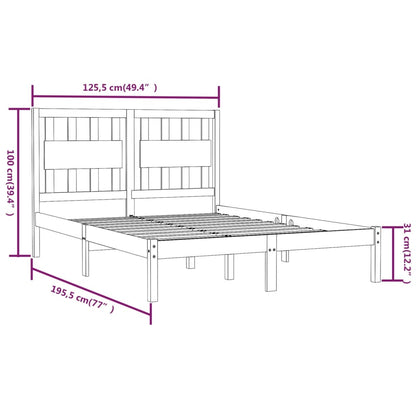 Bed Frame without Mattress Solid Wood Small Double