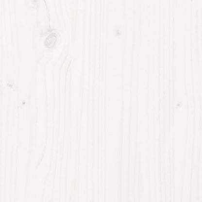 Bed Frame | White | Solid pine wood | 90x200 cm | Decorative Inlays