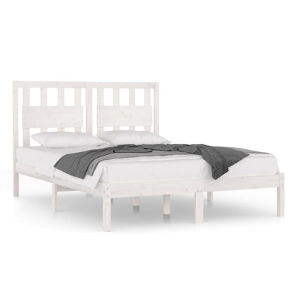 Bed Frame | White | Solid pinewood | Double | Bed Frame | Rectangular
