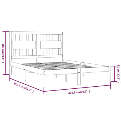 Bed Frame | White | Solid Pine Wood | Double | Bed Frame | Rectangular