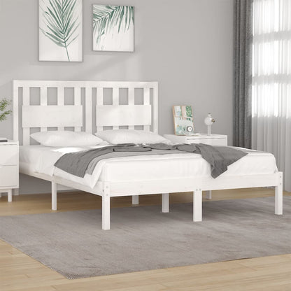 Bed Frame | White | Solid Pine Wood | Double | Bed Frame | Rectangular