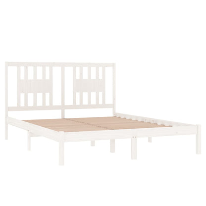 Bed Frame | White | Solid pine wood | Double bed size | Durable