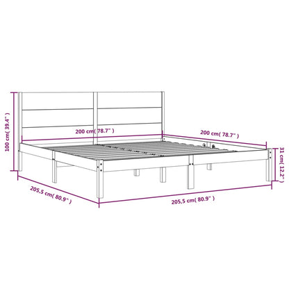 Bed Frame without Mattress 200x200 cm Solid Wood Pine