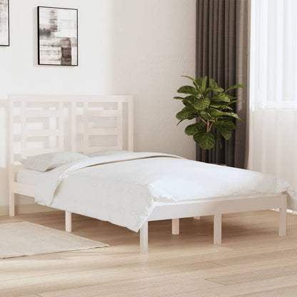Bed Frame without Mattress White 120x200 cm Solid Wood Pine