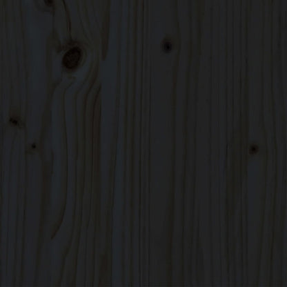 Bed Frame | Black | Solid pinewood | 200 x 200 cm | Decorative Inlays