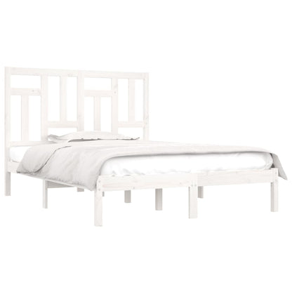 Bed Frame | White | Solid pine wood | 140x200 cm | Durable | Bed Frame