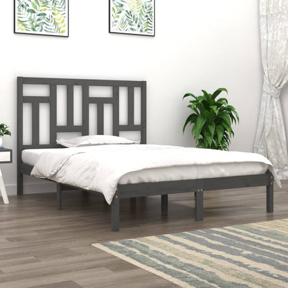 Bed Frame | Grey | Solid Pinewood | 200 x 200 cm | Sleek | Bed Frame