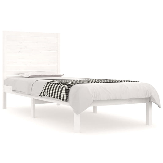 Bed Frame | White | Solid pinewood | Small Single | Durable | Bed Frame
