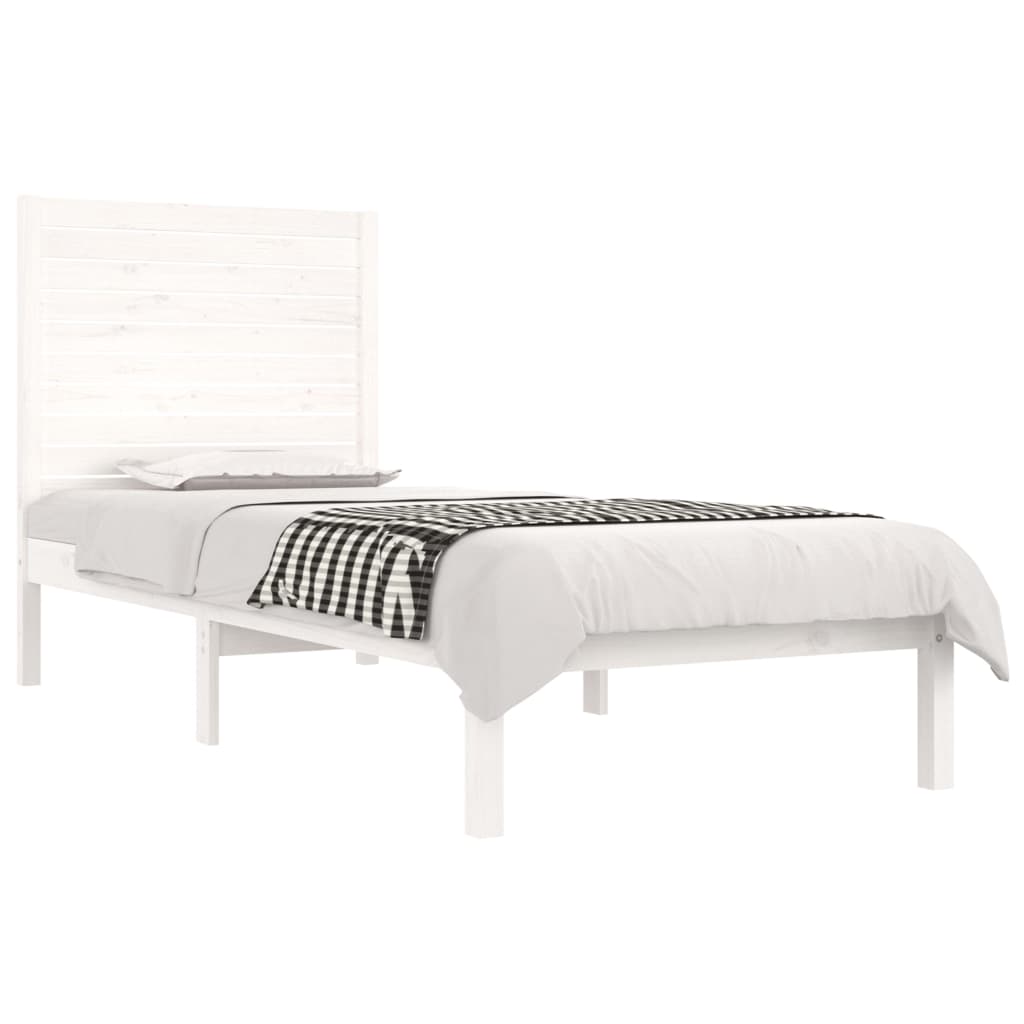 Bed Frame | White | Solid pinewood | Small Single | Durable | Bed Frame