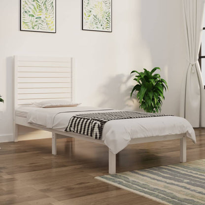 Bed Frame | White | Solid pinewood | Small Single | Durable | Bed Frame