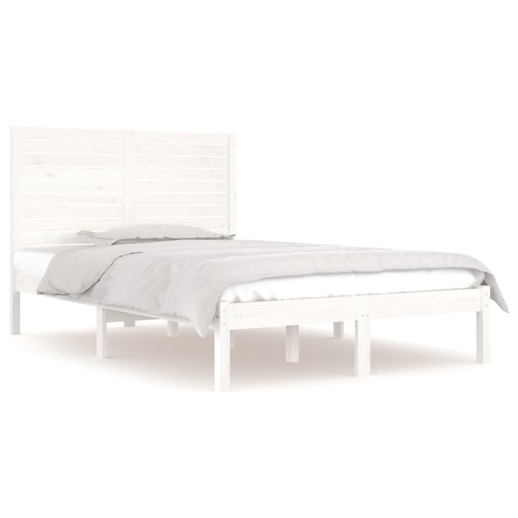 Bed Frame | White | Solid Pine Wood | Small Double | Durable | Bed Frame
