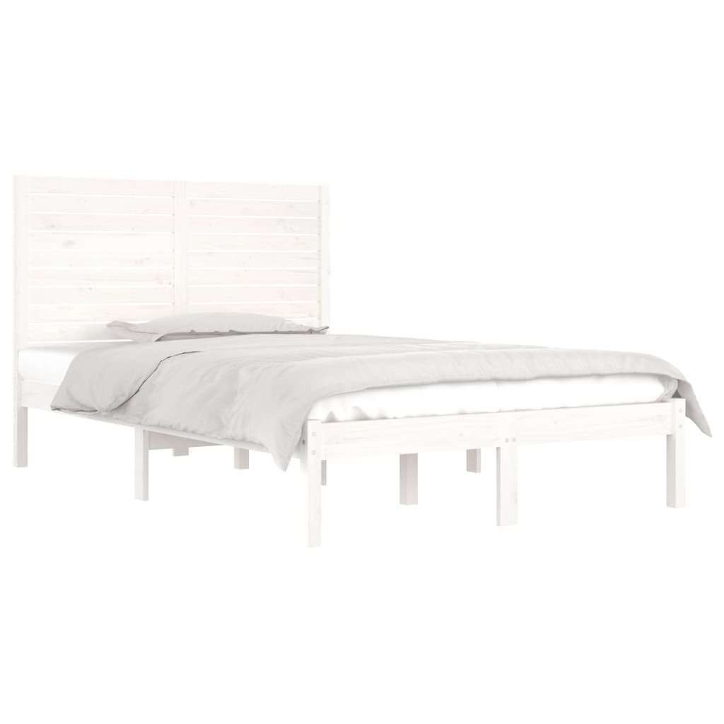 Bed Frame | White | Solid Pine Wood | Small Double | Durable | Bed Frame