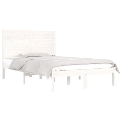 Bed Frame | White | Solid Pine Wood | Small Double | Durable | Bed Frame