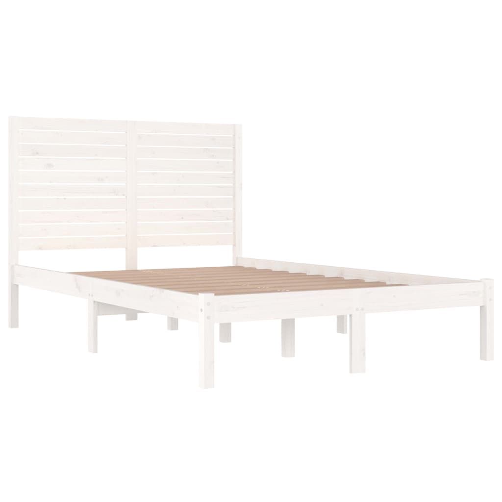 Bed Frame | White | Solid Pine Wood | Small Double | Durable | Bed Frame