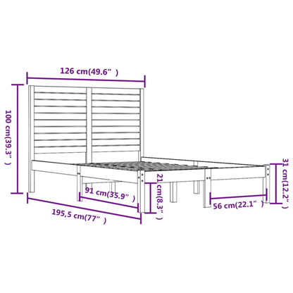 Bed Frame | White | Solid Pine Wood | Small Double | Durable | Bed Frame