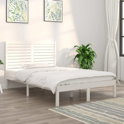 Bed Frame | White | Solid Pine Wood | Small Double | Durable | Bed Frame