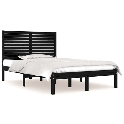 Bed Frame | Black | Solid Pine Wood | Double | Appealing Design