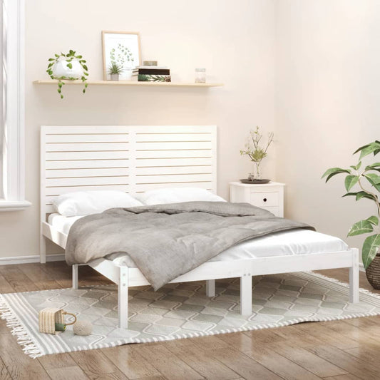 Bed Frame without Mattress White 140x200 cm Solid Wood