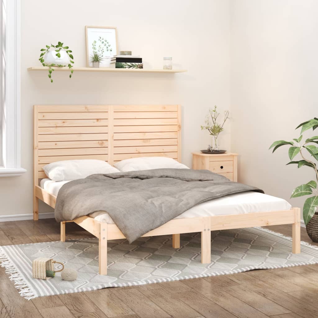 Bed Frame | Natural Wood | Solid pine wood | Double | Durable | Bed Frame