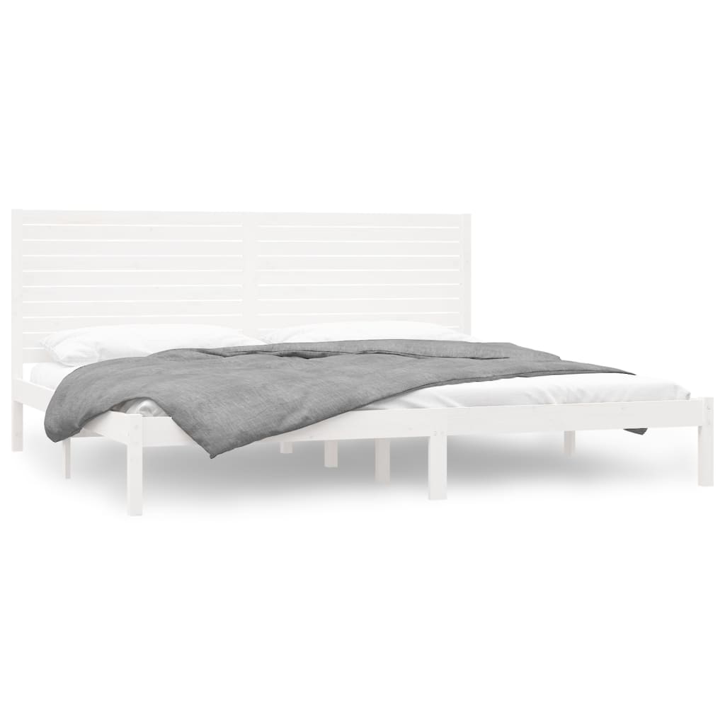 Bed Frame | White | Solid pine wood | Double | Durable | Bed Frame