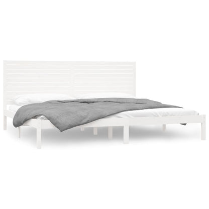 Bed Frame | White | Solid pine wood | Double | Durable | Bed Frame