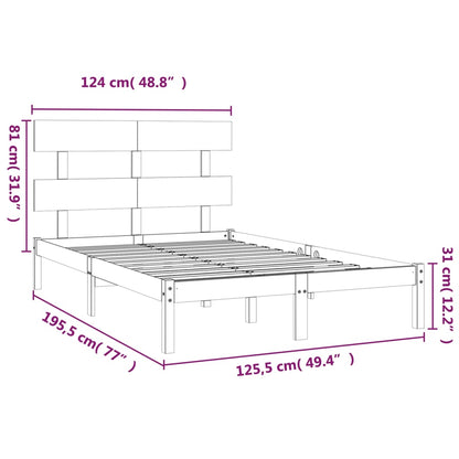 Bed Frame without Mattress 120x190 cm Small Double Solid Wood