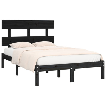 Bed Frame | Black | Solid pine wood | Double | Durable | Bed Frame