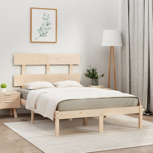 Bed Frame | Natural wood | Solid pine wood (untreated) | Double | Durable