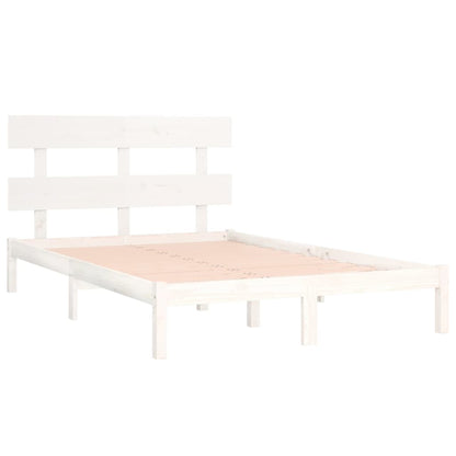 Bed Frame | White | Solid pinewood | Double | Bed Frame | Rectangular