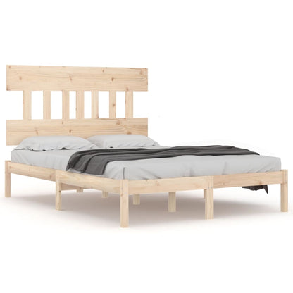 Bed Frame | Untreated pine wood colour | Solid pine wood | 120x200 cm