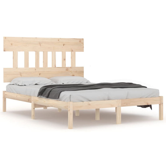 Bed Frame | Untreated pine wood colour | Solid pine wood | 120x200 cm