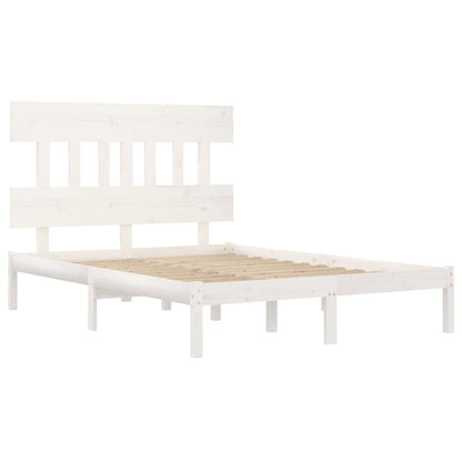 Bed Frame | White | Solid Pine Wood | 120x200 cm | Bed Frame