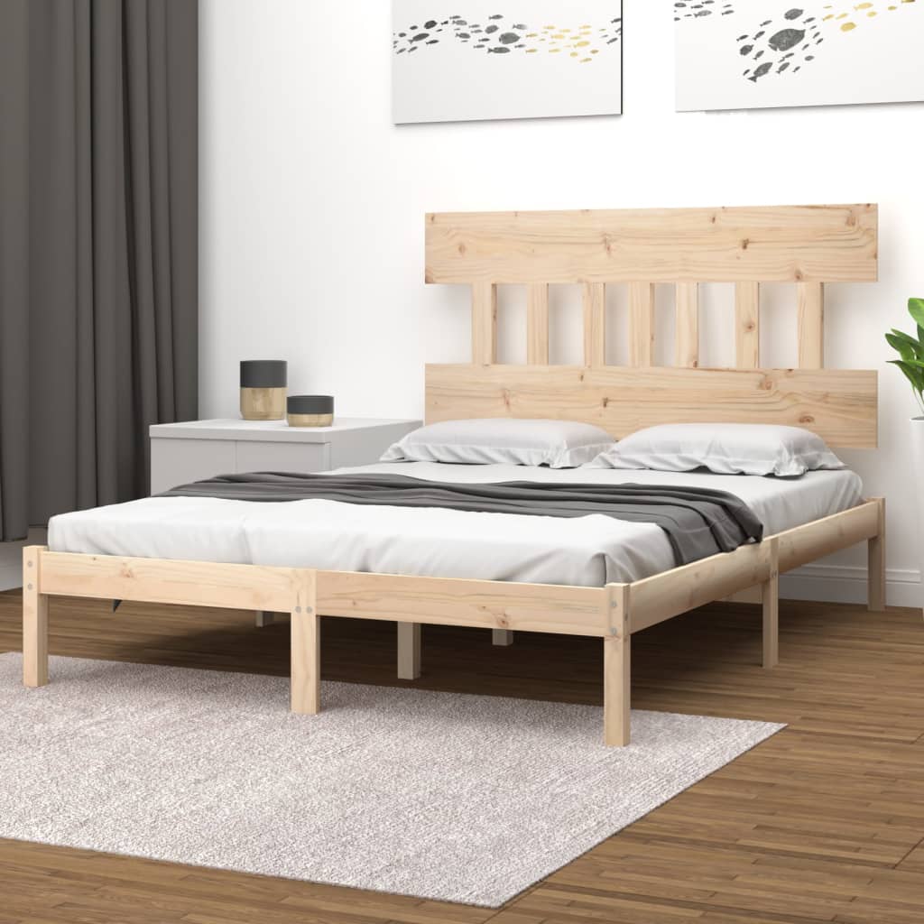 Bed Frame | Natural Wood | Solid pine wood | 200x200 | Durable