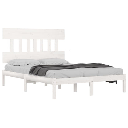 Bed Frame | White | Solid pine wood | Double | Durable | Bed Frame