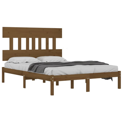 Bed Frame | Honey Brown | Solid Pine Wood | Double | Durable | Bed Frame