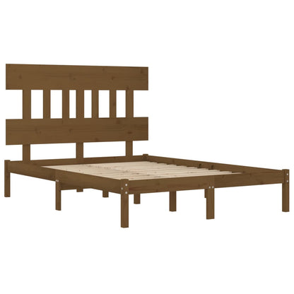 Bed Frame | Honey Brown | Solid Pine Wood | Double | Durable | Bed Frame