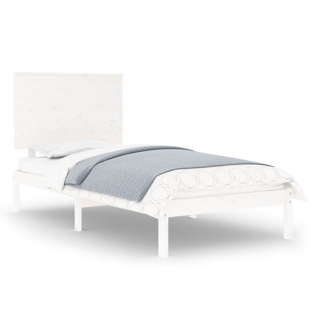 Bed Frame | White | Solid Pine Wood | Single | Durable | Bed Frame
