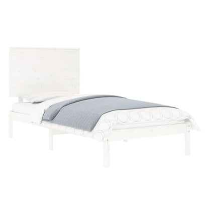 Bed Frame | White | Solid Pine Wood | Single | Durable | Bed Frame