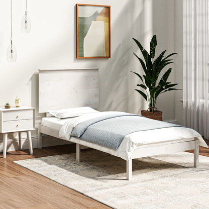 Bed Frame | White | Solid Pine Wood | Single | Durable | Bed Frame