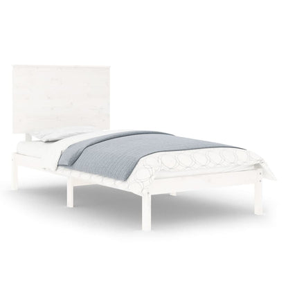 Bed Frame | White | Solid Pine Wood | Single | Classic/Traditional