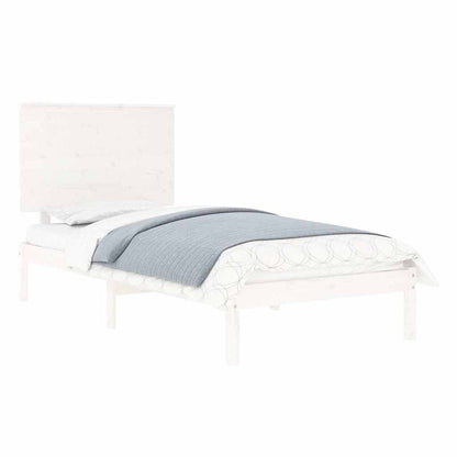 Bed Frame | White | Solid Pine Wood | Single | Classic/Traditional