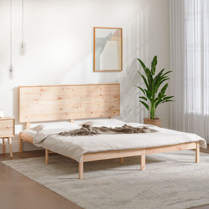Bed Frame without Mattress 200x200 cm Solid Wood Pine