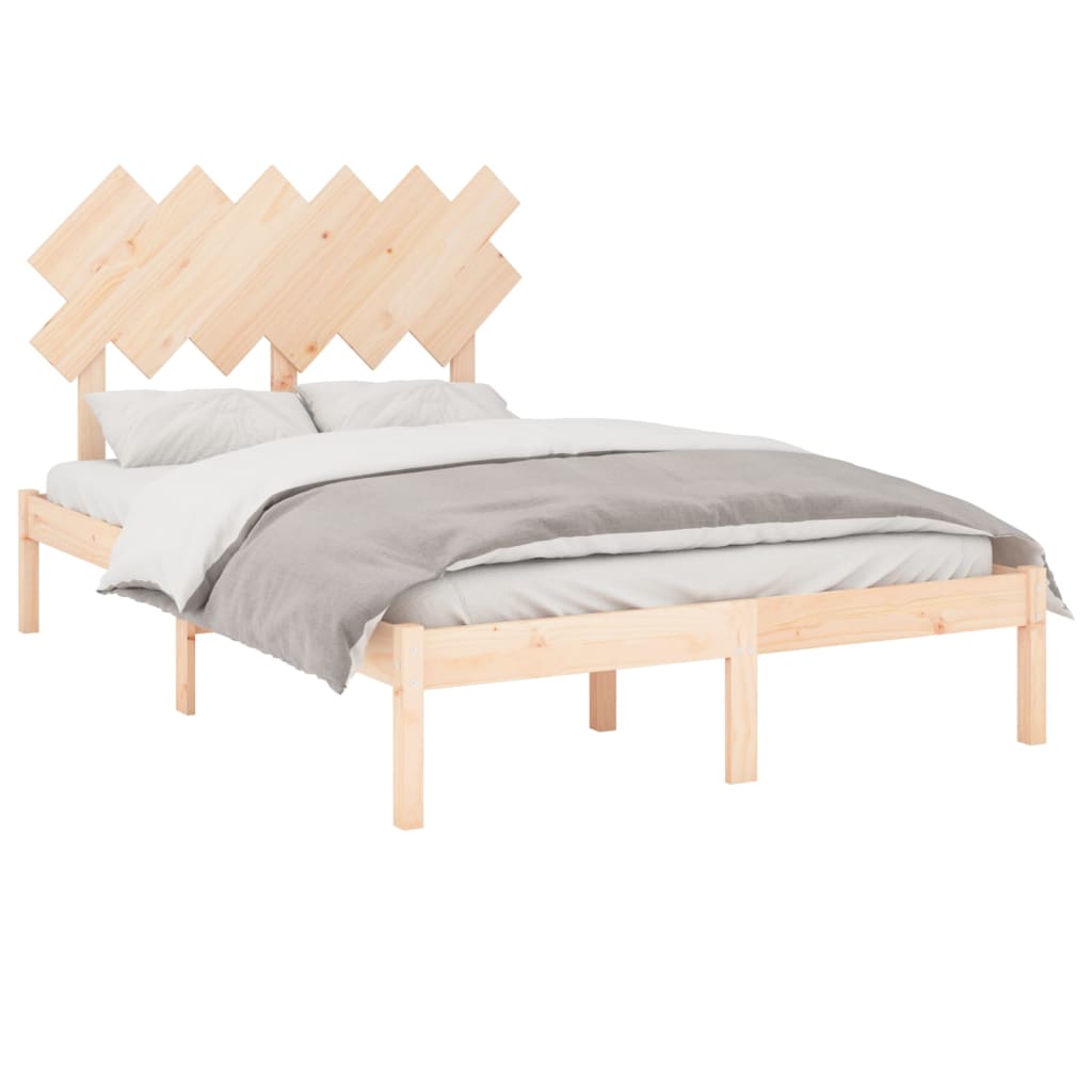 Bed Frame without Mattress 135x190 cm Double Solid Wood
