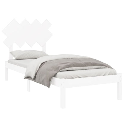 Bed Frame without Mattress White 90x200 cm Solid Wood