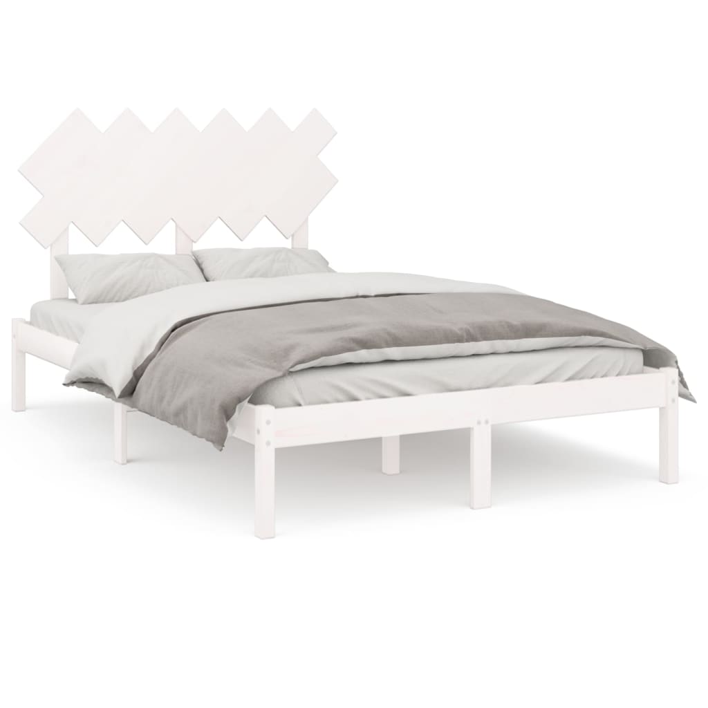 Bed Frame | White | Solid pine wood, Plywood | Single | Durable