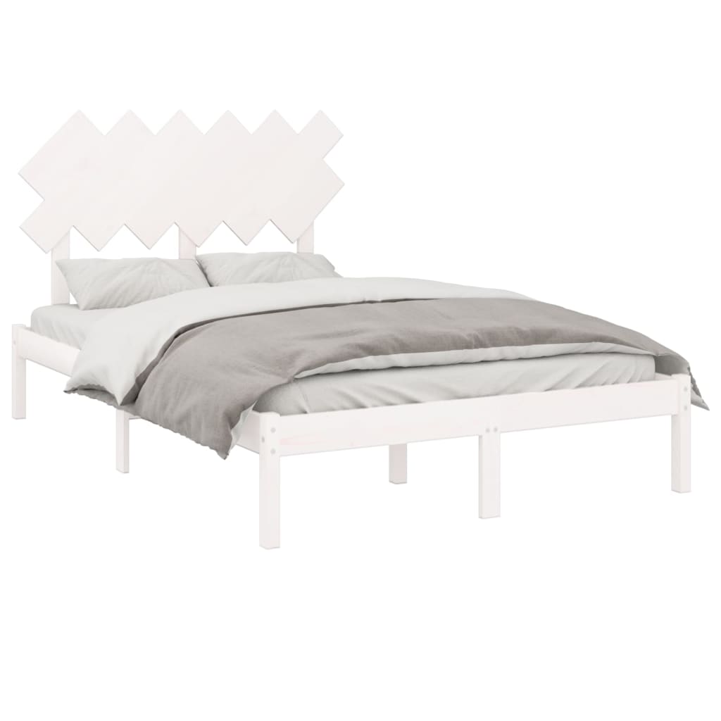 Bed Frame | White | Solid pine wood, Plywood | Single | Durable