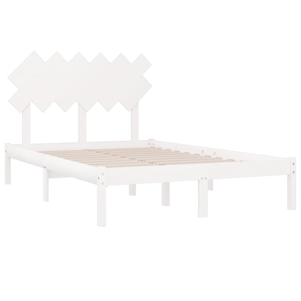 Bed Frame | White | Solid pine wood, Plywood | Single | Durable