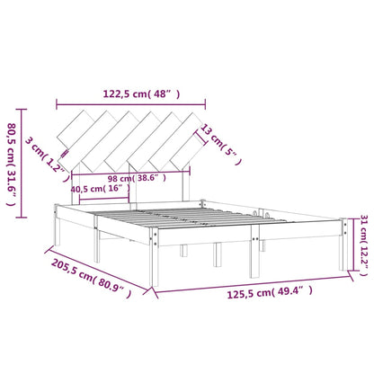 Bed Frame | White | Solid pine wood, Plywood | Single | Durable